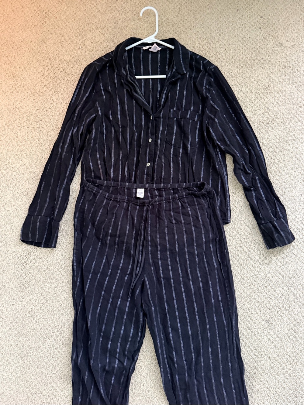 Victoria’s Secret Black Striped Pajama Set